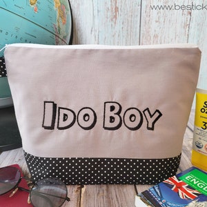 embroidered bag NAME //black - gray// diaper bag toiletry bag diaper bag toiletry bag wash bag 20 fonts cosmetic bag