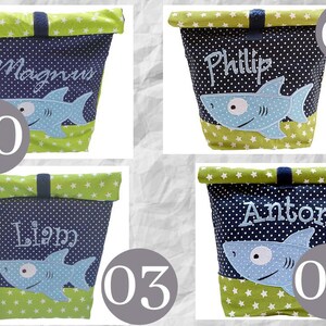 embroidered lunch bag HAI NAME //kiwi marine// lunch box picnic bag breakfast bag bread bag bag 20 fonts gift image 3