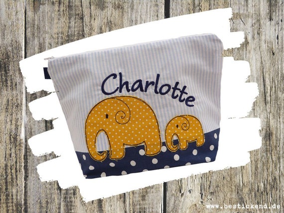Elephant toiletry bag top