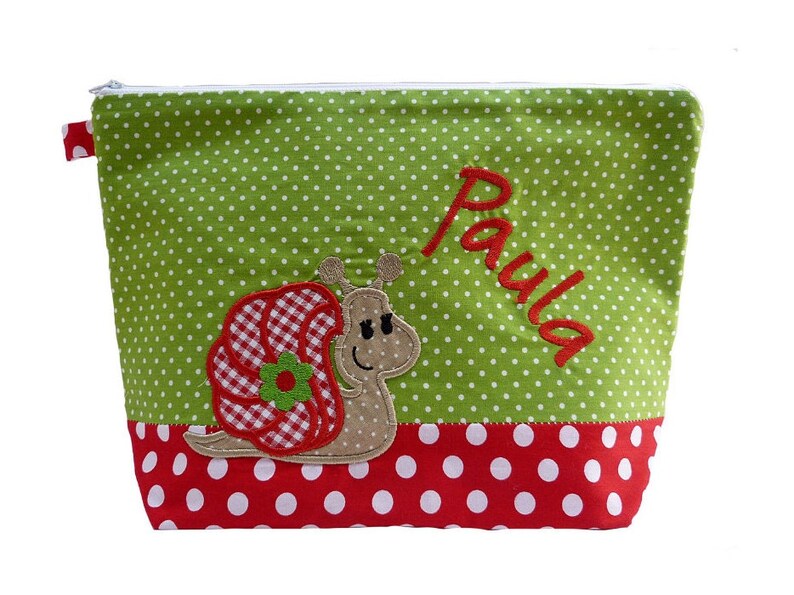 embroidered bag SNAIL diaper bag wash bag wash bag diaper bag name 20 fonts gift image 2