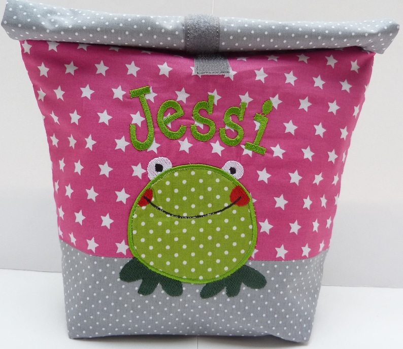 Name Brotbeutel Geschenk bestickte LunchBAG *wunschname* Lunchbox 20 Schriftarten personalisiert
