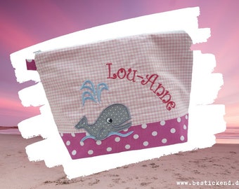 embroidered bag "WAL" - diaper bag - wash bag - wash bag - diaper bag - name - 20 fonts - gift