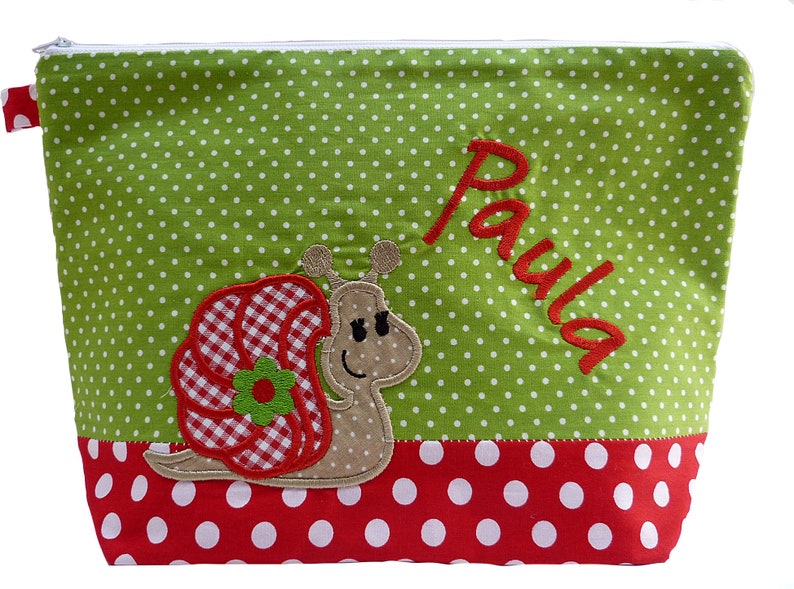 embroidered bag SNAIL diaper bag wash bag wash bag diaper bag name 20 fonts gift image 8