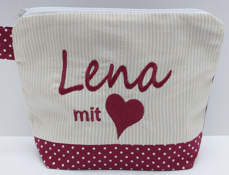 personalisiert Kulturtasche perfekt als Geschenk Schminktasche Name Kosmetikasche Makeup-Bag bestickte Tasche *WUNSCHNAME*