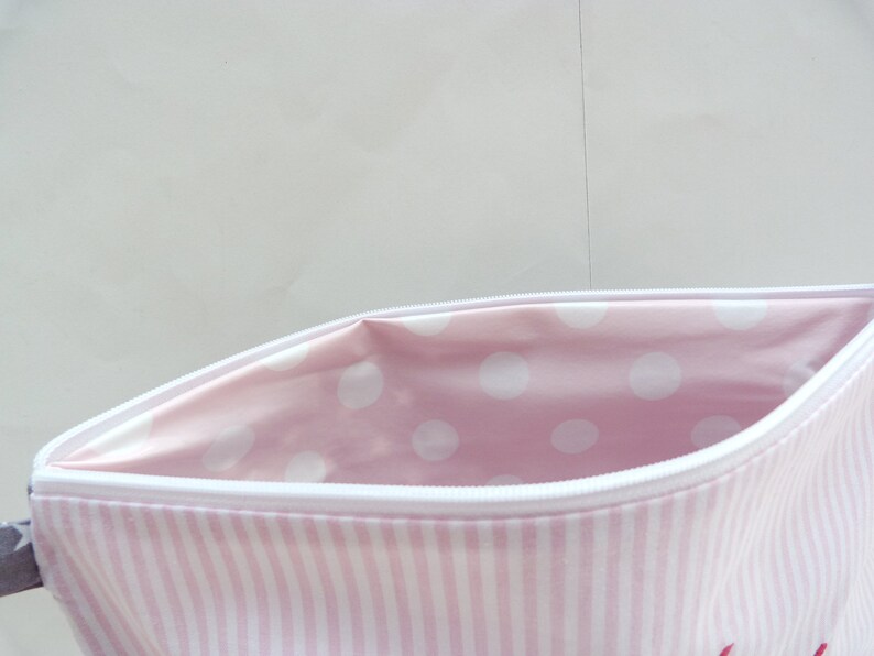 embroidered bag BÄRCHEN name /pink pink/ diaper bag toilet bag diaper bag toilet bag wash bag 20 fonts cosmetic bag image 2