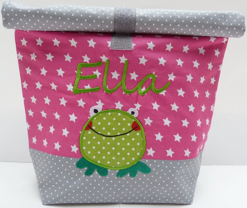 Name Brotbeutel Geschenk bestickte LunchBAG *wunschname* Lunchbox 20 Schriftarten personalisiert