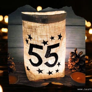 embroidered WINDLIGHT "BIRTHDAY" //free choice of color// - light bag, candle glass, decoration, garden, table decoration, party, tealight, lantern