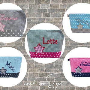 embroidered bag STERN name pink grey diaper bag toiletry bag diaper bag toiletry bag wash bag 20 fonts cosmetic bag image 4