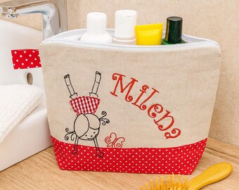 Embroidered "HANDSTAND" bag - Diaper bag - Toiletry bag - Wash bag - Diaper bag - Name - 20 fonts - Gift