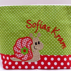 embroidered bag SNAIL diaper bag wash bag wash bag diaper bag name 20 fonts gift image 6