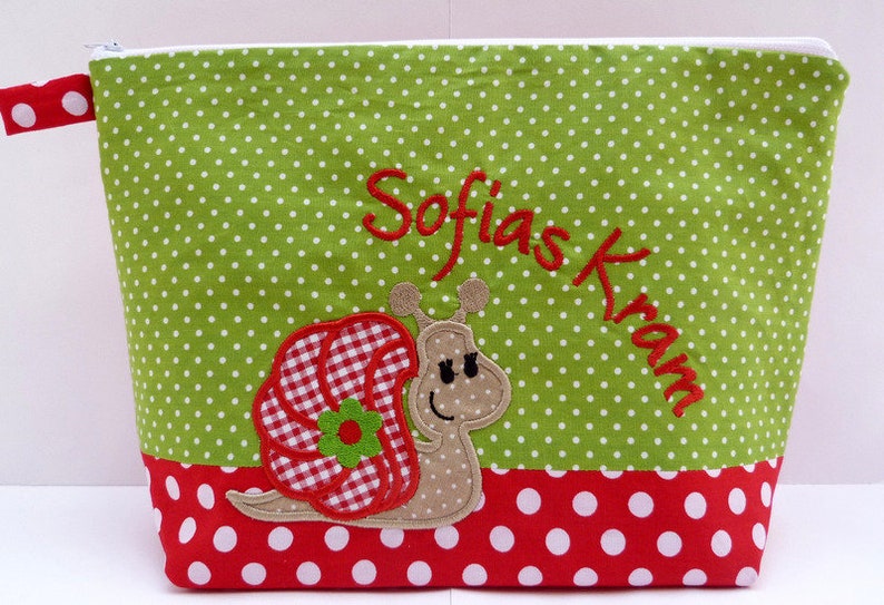 embroidered bag SNAIL diaper bag wash bag wash bag diaper bag name 20 fonts gift image 6