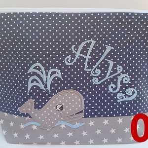 embroidered bag WAL name //navy gray// diaper bag toiletry bag diaper bag toiletry bag wash bag 20 fonts cosmetic bag image 4