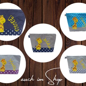 embroidered bag GIRAFFE name navy gray diaper bag wash bag wash bag diaper bag name 20 fonts gift image 7