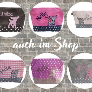 embroidered bag REH name //marine pink// diaper bag wash bag diaper bag wash bag wash bag 20 fonts gift image 6