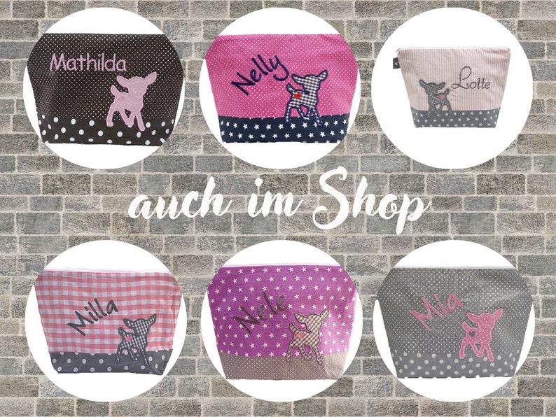 embroidered bag REH name //marine pink// diaper bag wash bag diaper bag wash bag wash bag 20 fonts gift image 6