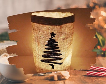 embroidered WINDLIGHT "CHRISTMAS TREE" **free CHOICE OF COLOR** light bag candle glass decoration table decoration party lantern Christmas festival Advent winter