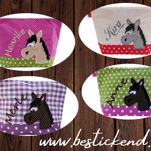 embroidered bag HORSE name // pink red // diaper bag wash bag diaper bag wash bag wash bag 20 fonts gift image 7