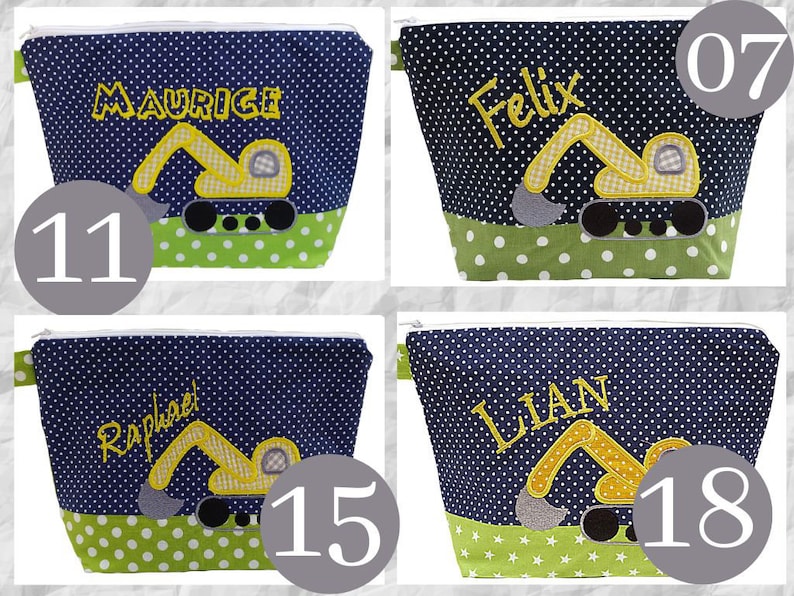 embroidered bag BAGGER name kiwi navy diaper bag wash bag diaper bag wash bag wash bag 20 fonts gift image 3