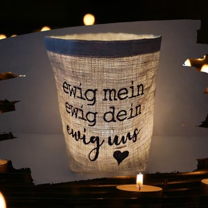 embroidered lantern "EVERY" // free choice of color // - light bag candle glass decoration garden table decoration party tea light lantern