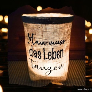 besticktes WINDLICHT "TANZEN"  //freie Farbwahl//  Lichtbeutel, Kerzenglas, Deko, Laterne, Geschenk, Kompliment, Danke, Freundin, Liebe