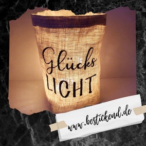 besticktes WINDLICHT GLÜCKSLICHT //freie Farbwahl// Lichtbeutel, Kerzenglas, Deko, Laterne, Geschenk, Kompliment, Danke, Freundin, Liebe Bild 6