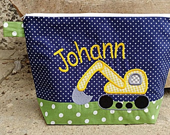 embroidered bag BAGGER + name kiwi - navy diaper bag wash bag diaper bag wash bag wash bag 20 fonts gift