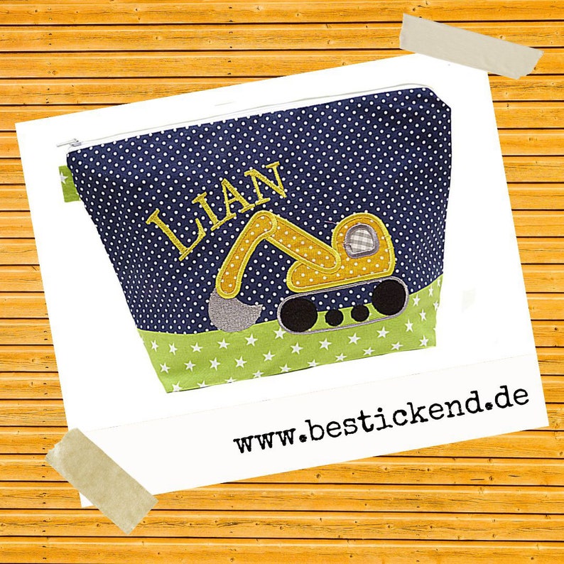 embroidered bag BAGGER name kiwi navy diaper bag wash bag diaper bag wash bag wash bag 20 fonts gift image 9