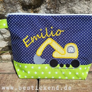 embroidered bag BAGGER name kiwi navy diaper bag wash bag diaper bag wash bag wash bag 20 fonts gift image 8