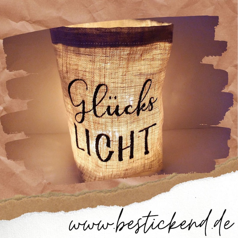 besticktes WINDLICHT GLÜCKSLICHT //freie Farbwahl// Lichtbeutel, Kerzenglas, Deko, Laterne, Geschenk, Kompliment, Danke, Freundin, Liebe Bild 8