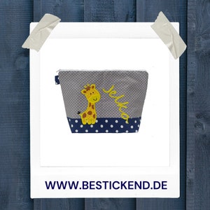 embroidered bag GIRAFFE name navy gray diaper bag wash bag wash bag diaper bag name 20 fonts gift image 9