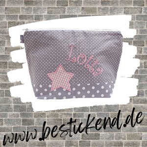 embroidered bag STERN name pink grey diaper bag toiletry bag diaper bag toiletry bag wash bag 20 fonts cosmetic bag image 2
