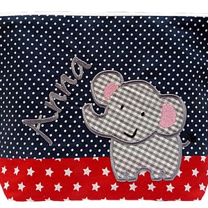 embroidered bag ELEPHANT name //marine red// diaper bag wash bag diaper bag wash bag wash bag 20 fonts cosmetic bag image 4