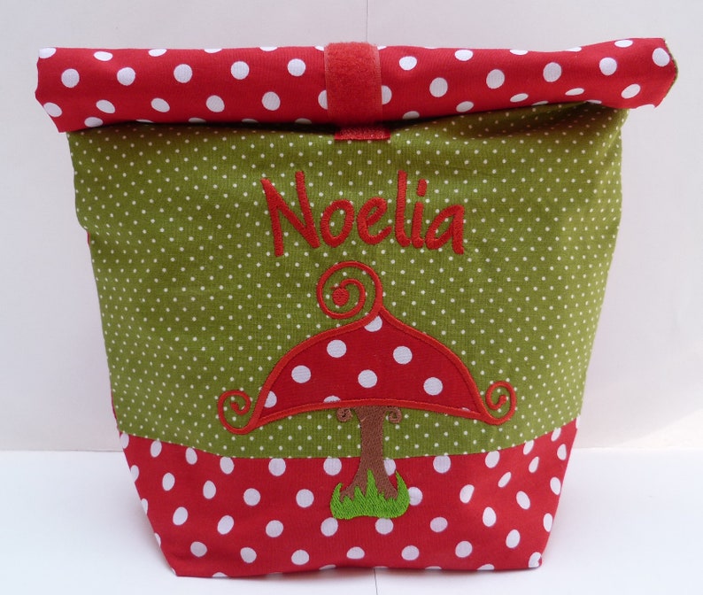 Name Brotbeutel Geschenk bestickte LunchBAG *wunschname* Lunchbox 20 Schriftarten personalisiert
