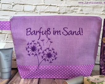 embroidered bag DANDELION + name /lilac/ changing bag toiletry bag nappy bag toiletry bag wash bag 20 fonts cosmetic bag