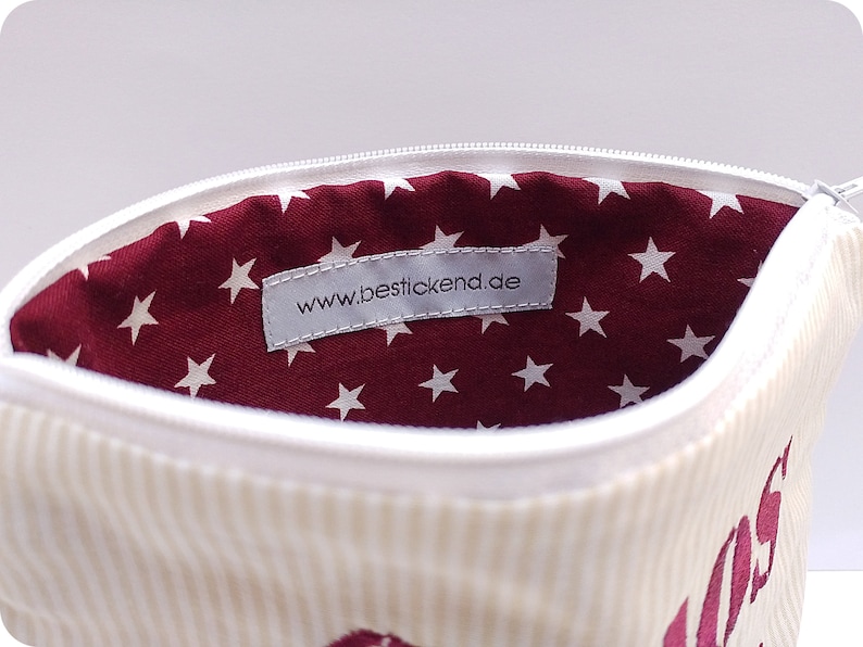 personalisiert Kulturtasche perfekt als Geschenk Schminktasche Name Kosmetikasche Makeup-Bag bestickte Tasche *WUNSCHNAME*
