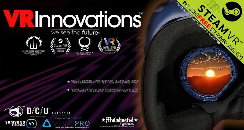 Best Selling Gear VR Lens Mod Upgrade Kit For Vive / Vive Pro Distortion Software Edit No Longer Needed DCU Easy-Grip Adapters image 1
