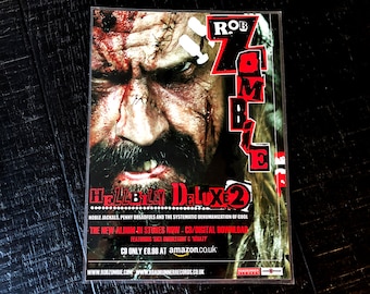 2010 Rob Zombie Hellbilly Deluxe 2 UK Promotional Merchandise Laminated Standee - One Of A Kind Item - Never Displayed - 8"x 11"