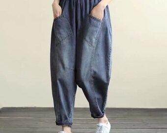 oleno harem denim pants