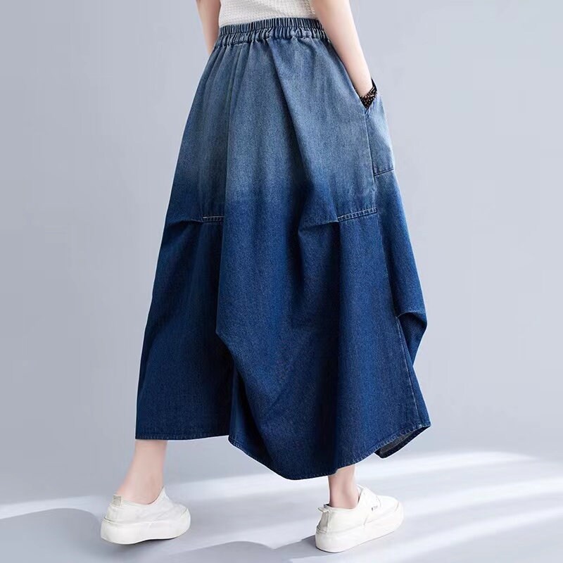 Ankle length denim skirt sales
