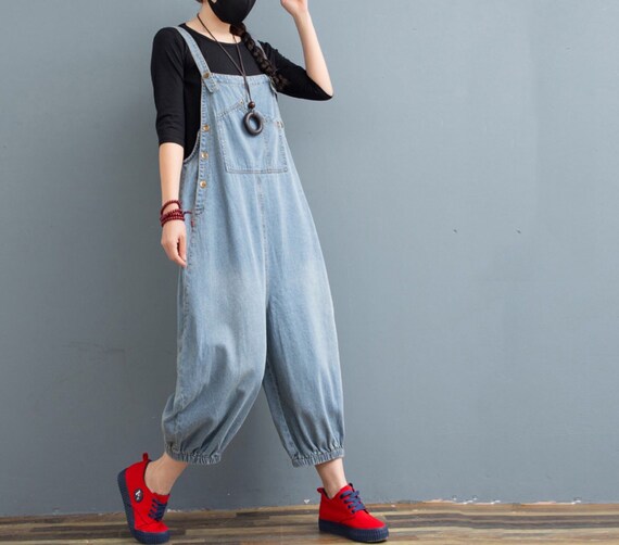 Men's Denim Overalls - Loose Fit Multi-Pocket Jumpsuit For Casual Wear