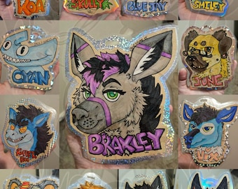 Traditional Fursuit Headshot Badges