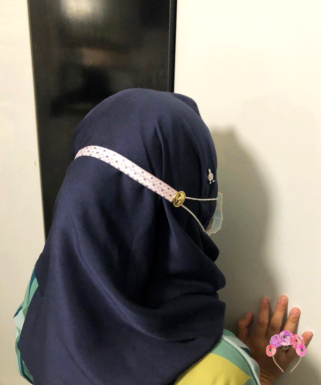 Hijab Mask Extension Strap with Floral Rhinestone Mask Etsy 日本