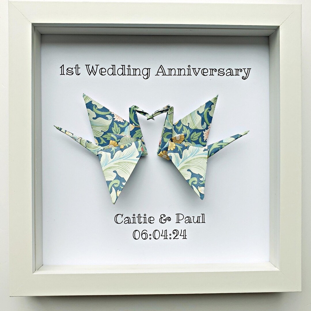 Personalised 1st Paper Wedding Anniversary Gift Frame for Wife Husband ...