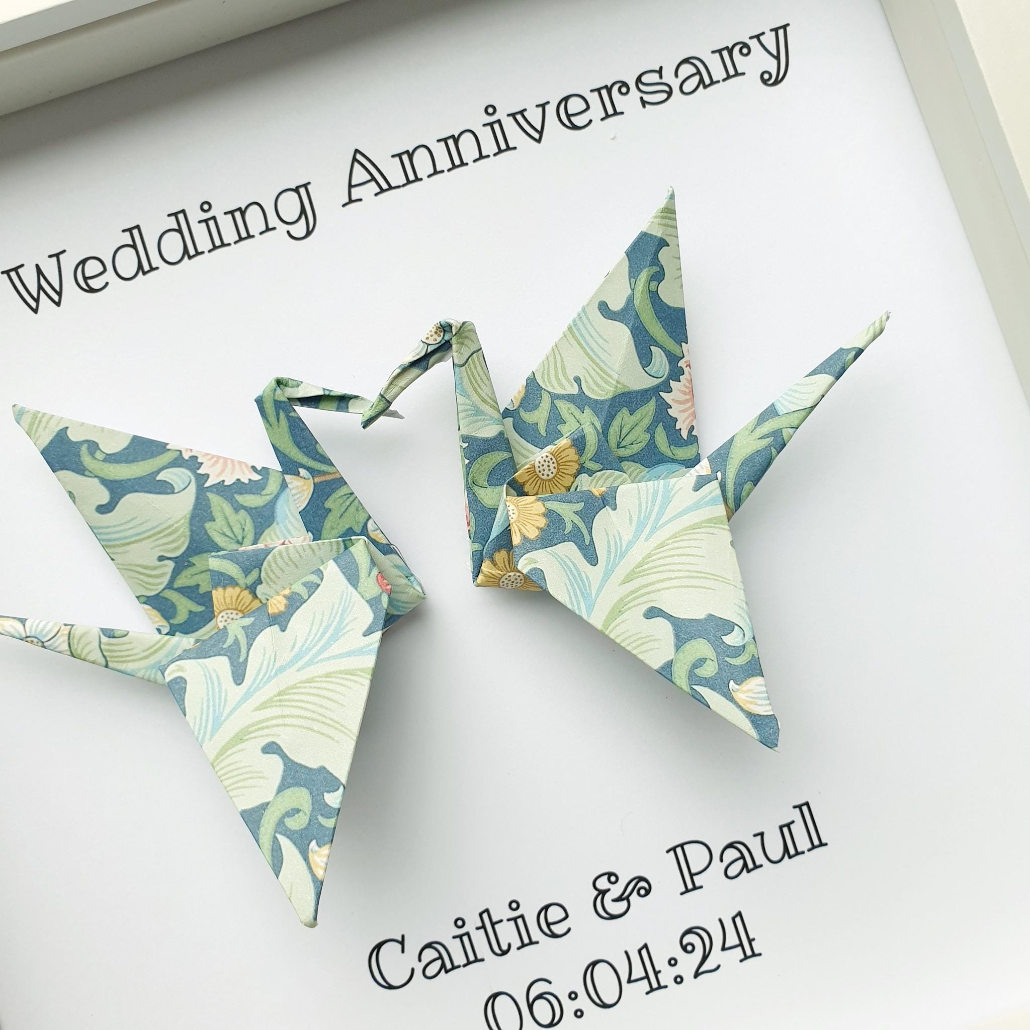 Personalised 1st Paper Wedding Anniversary Gift Frame for Wife Husband ...