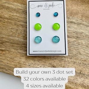 Build Your Own Three Pair of Dot Earrings|Colorful Dot Earrings