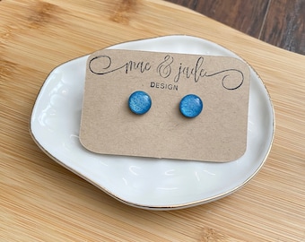 Metallic Blue Dot earrings