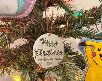 Star Merry Christmas Ornament with names
