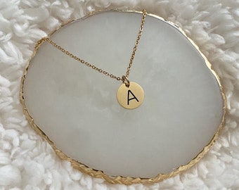 Gold capital letter necklace