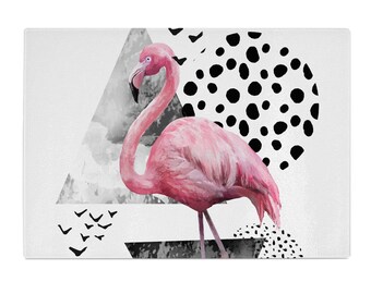 White Farm Animals Collage Glass Chopping Board Kitchen Worktop Saver Protector