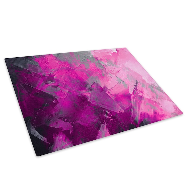 Pink grey fuchsia purple glass chopping board kitchen worktop saver protector